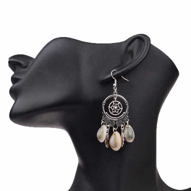 Alloy Earrings for Women with Dropping Tassel of Stone - Fashion Jewelry Wholesale Supply