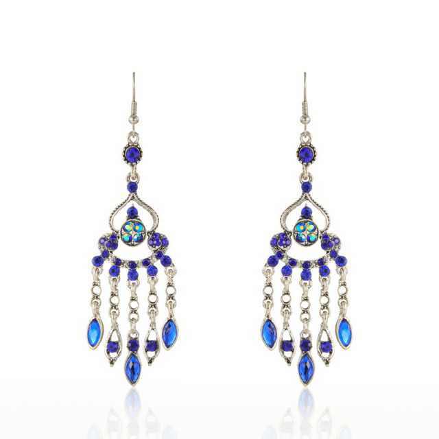 Drop Down Earrings Alloy Material with Rhinestone