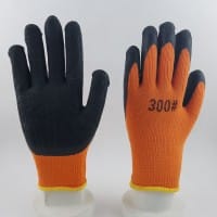 Polyester Thread Knitted Crinkled Latex Palm Coated Work Gloves