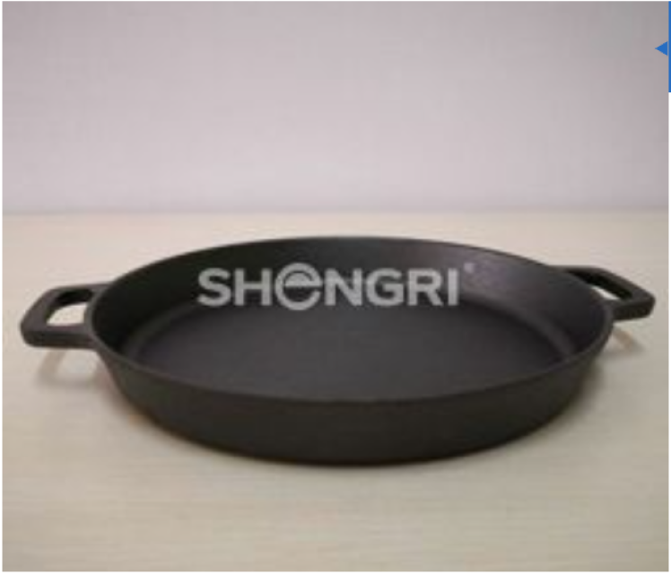33cm Cast Iron Pizza Pan With Double Loop Handles - Quality Kitchen Appliance
