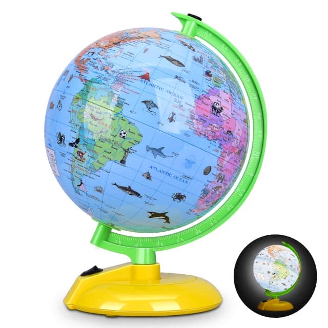 Dipper 8 " LED Night Light Map Learning Desktop Globe