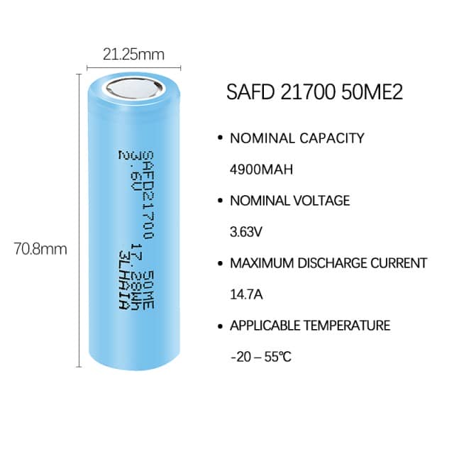 SAFD Inr21700 40T Lithium Ion Cell 3.7V 4000mAh Rechargeable Battery