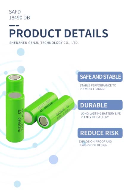 SAFD 18500 2400mAh 3.6V Liion Rechargeable Battery - Green Battery for Energy-Efficient Devices