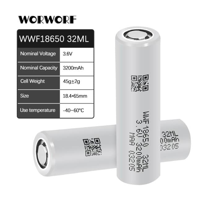 WORWORF 18650 32ML 3.6V 3200mAh Cold-Resistant Lithium Battery