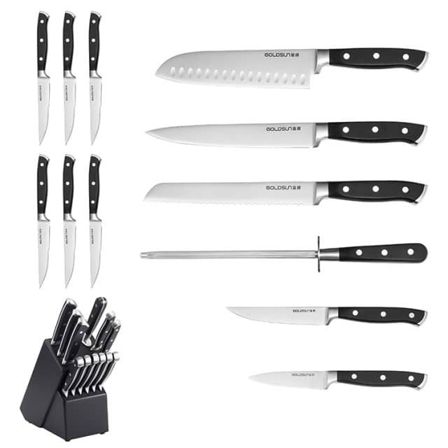 Black Kitchen Knife Set with Block - Quality and Convenience