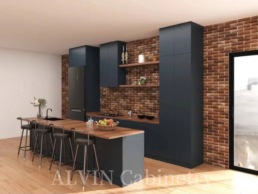 Customized Blue Lacquer Kitchen Cabinet - Factory Direct-Sales