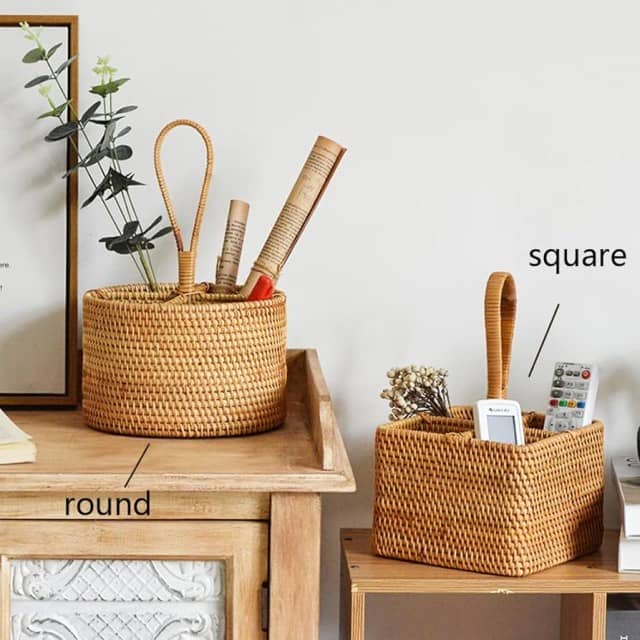 Versatile Rattan Woven Storage Basket for Kitchen Essentials