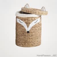 Water Hyacinth Laundry Storage Wicker Basket for Animal Fox Bear