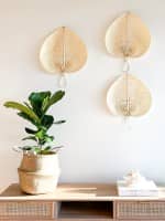 Bamboo Woven Fan Wall Hanging Decoration