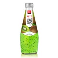 Basil Seed Drink With Kiwi Flavor 290ml with Glass Bottle