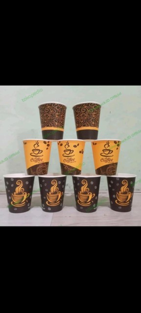 Cangkir Kertas+tutup - Premium Paper Cups