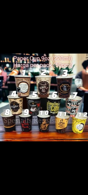 Cangkir Kertas+tutup - Premium Paper Cups