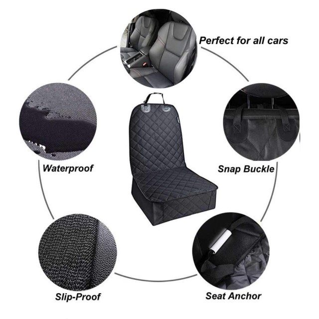 Quilted 600D Pet Dog Front Seat Cover or Cars - Premium Auto Protection