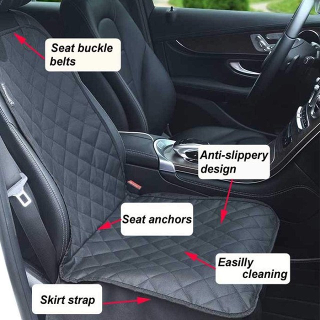 Quilted 600D Pet Dog Front Seat Cover or Cars - Premium Auto Protection