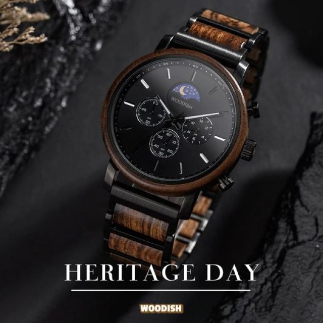 Stylish Ebony & Walnut Wood Watch GT132-2 - Timeless Elegance for Every Occasion
