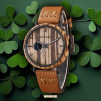 Stylish Ebony & Walnut Wood Watch GT132-2 - Timeless Elegance for Every Occasion