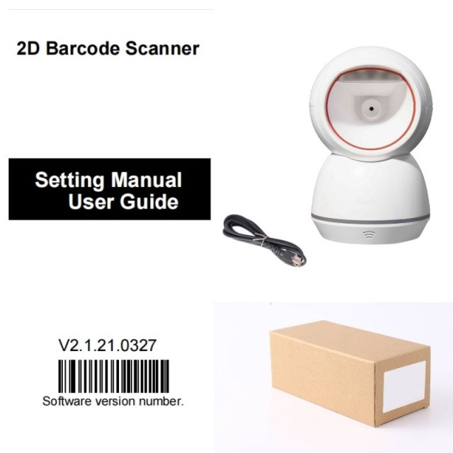 Efficient Barcode Scanner - Supermarket Cashier Wireless QR Code Wired Solution