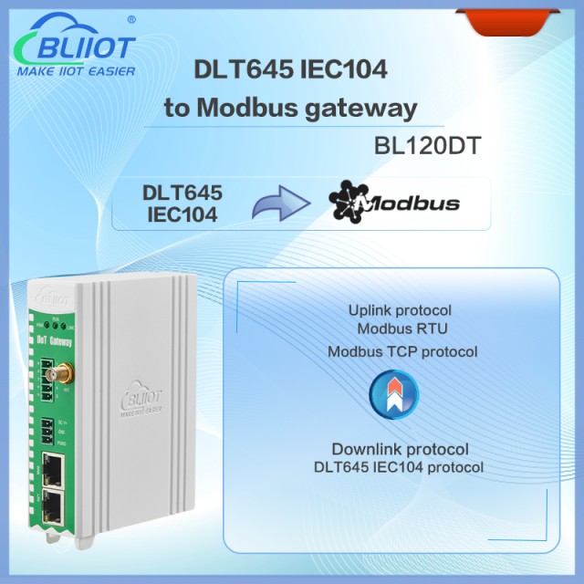 BL120DT DL/T645 IEC 104 to Modbus Conversion Gateway