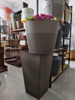 Stylish Plastic Composite Flower Pot - Lightweight & Durable for Indoor and Outdoor Decor