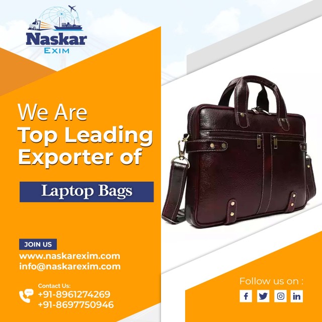 Luxury Leather Laptop Bags - Naskar Exim