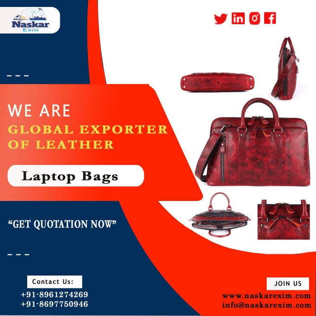Luxury Leather Laptop Bags - Naskar Exim