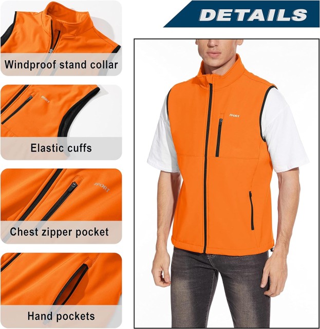 Men's Hiking Gilets Full-Zip Sleeveless Jacket - Premium Outerwear