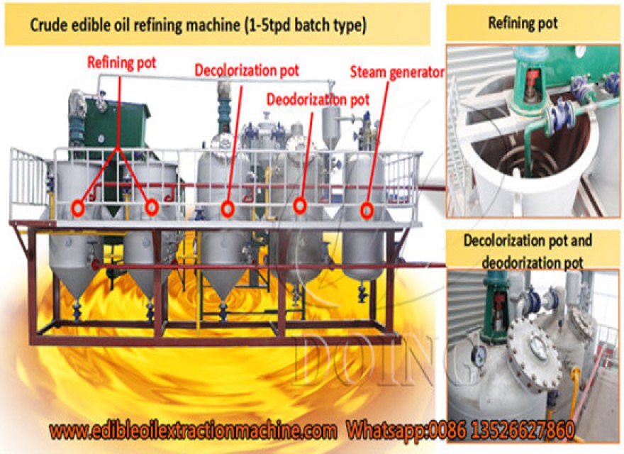 Mini 10tpd Batch-Type Edible Crude Cooking Oil Refinery Plant