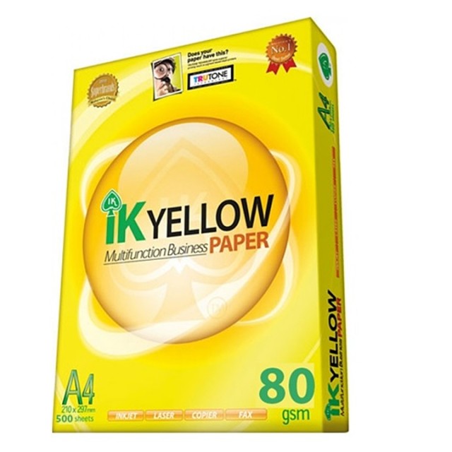 IK Yellow A4 80 GSM Multipurpose Copy Paper - Wholesale Supplier in Indonesia
