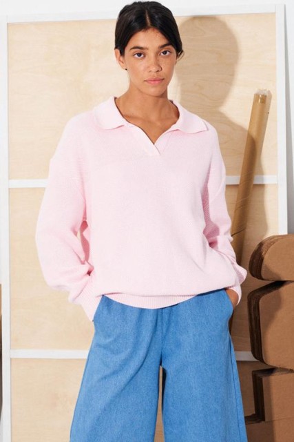 Polish Pink V Neck Sweater - Wholesale Supplier & Manufacturer