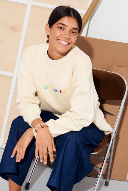 Optimist Sweater - Knitwear with Positive Embroidery