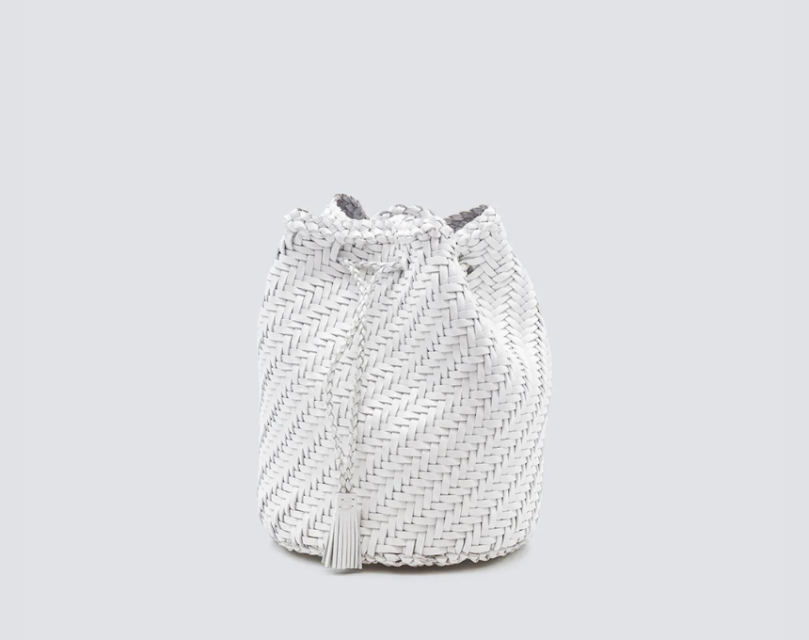 Stysion Pompom Leather Woven Bag - Whimsical Shoulder Pouch