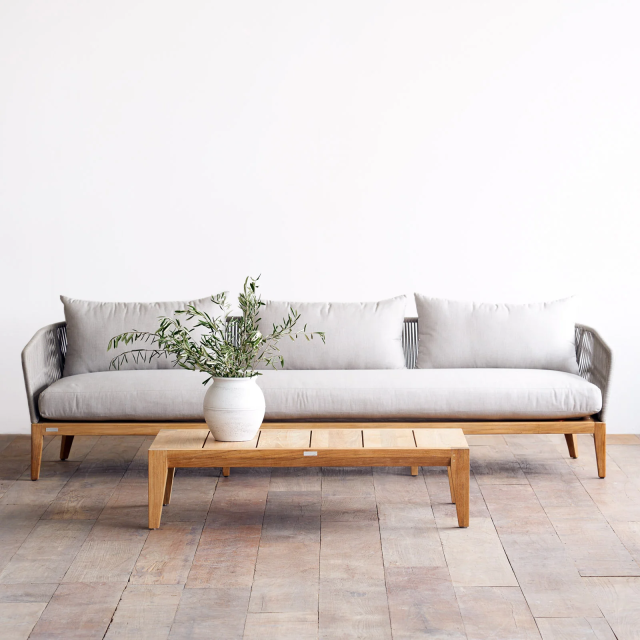 Modern Outdoor Teak Rope Sofa Set - Top-Grade Patio Furniture