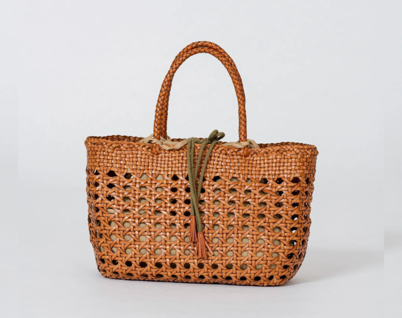 Authentic Indian Handwoven Buffalo Calf Leather Basket