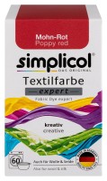 Simplicol Fabric Dye Expert - Poppy Red Chemical Dye for Vibrant Fabrics