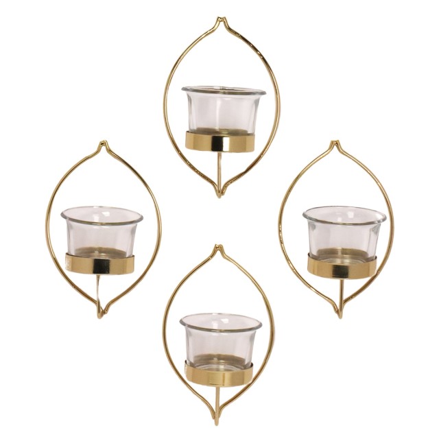 Golden Tea Light Candleholder Set - Create Elegant Ambiance