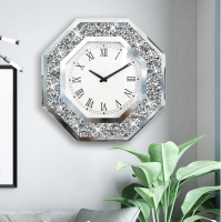 Hexagon Crush Diamond Wall Clock - Luxry Living Room Wall Clock