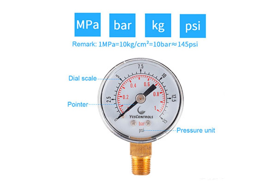 Accurate 0 To 60 Psi Pressure Gauge 0~4 Bar for Industrial Use