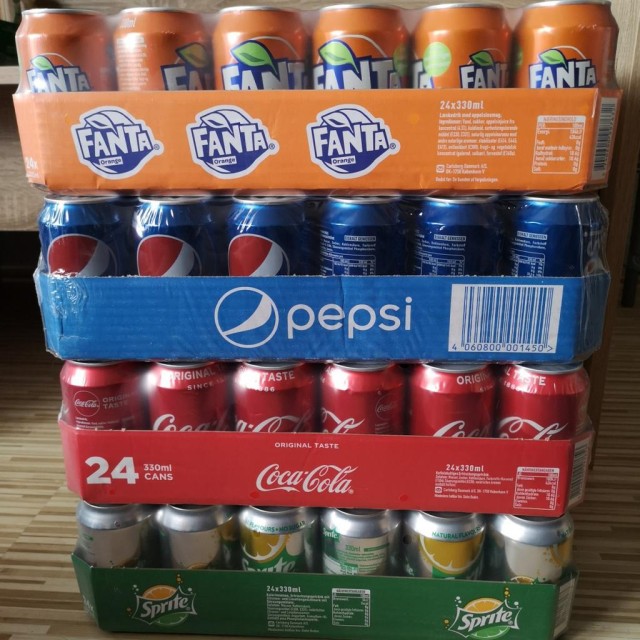 Coca Cola, Fanta, 7Up, Sprite, Pepsi - 330ml
