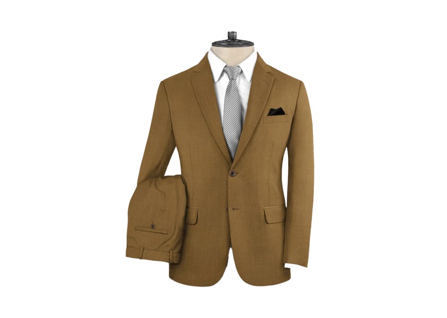 Elegant Brown Men's Suit - Slim Fit, Polyester Blend, Zurich Supplier