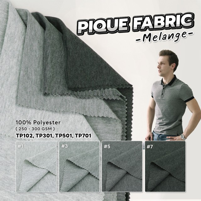 Pique Melange Knitted Fabric Wholesale at Best Rate