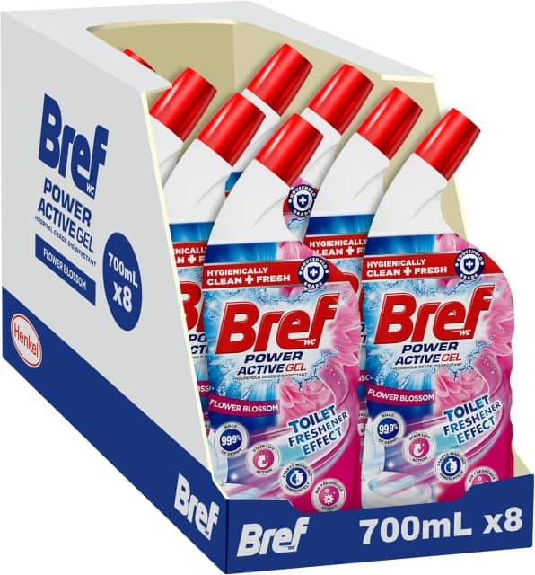 Bref Power Active Gel Eucalyptus Toilet Cleaner for Commercial Use