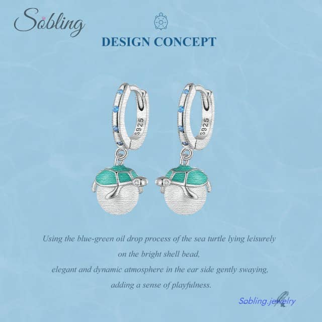 Sobling 925 Sterling Silver Hoop Earrings with Aqua Enamel & Pearl – Wholesale Supplier