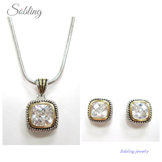 Sobling Antique Bali Style Designer Jewelry Set with Pink CZ Stones – Bulk Orders Available