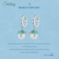 Sobling 925 Sterling Silver Hoop Earrings with Aqua Enamel & Pearl – Wholesale Supplier