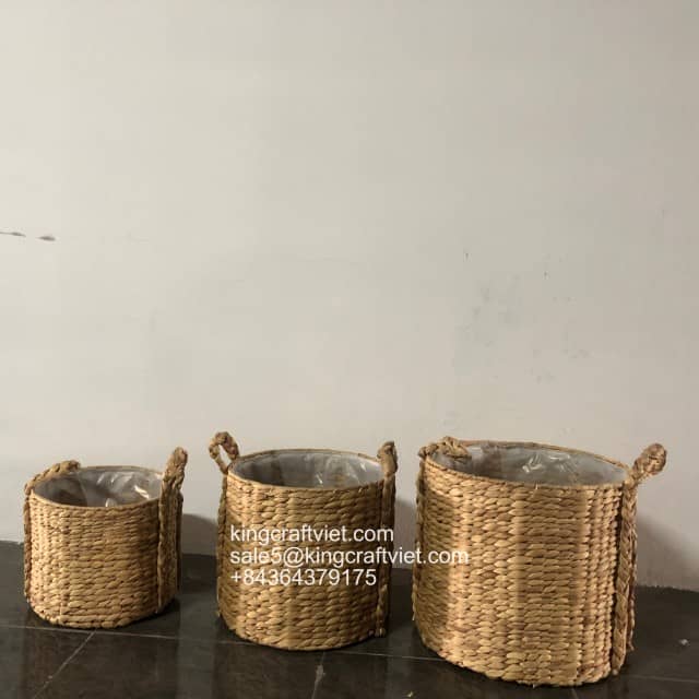 Hand Woven Seagrass Water Hyacinth Laundry Basket Wholesale Price