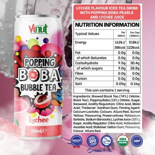 Popping Boba Bubble Tea with Mango Flavor 320ml – Bulk Wholesale Supplier