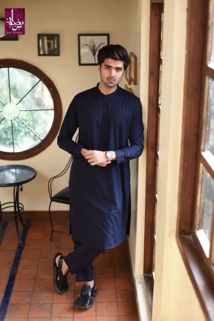 Shalwar Kamiz Black Embroidered Emirati Thobe - High Quality Fabric & Stitch