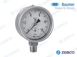 Baumer Pressure Gauge AL - 4 Inch Analog, Stainless Steel, Bulk Rates