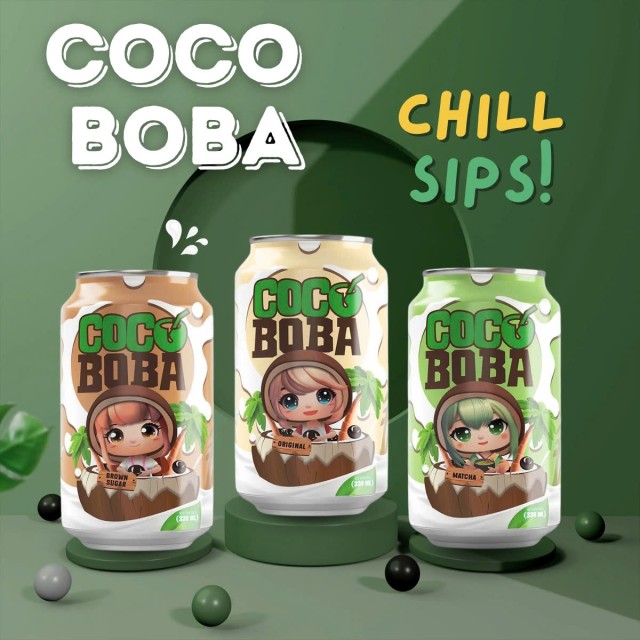 330ml Vinut Coco Boba Drink with Matcha - Bulk Price