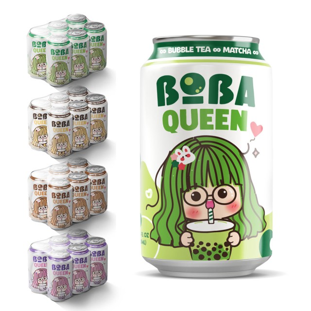 Boba Queen Brown Sugar Bubble Tea Drink Can 330ml - Wholesale Supplier